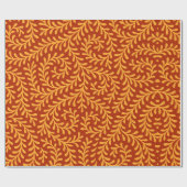 Golden Yellow Leafy Vine Pattern  Cadeaupapier (Vlak)