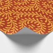 Golden Yellow Leafy Vine Pattern  Cadeaupapier (Hoek)