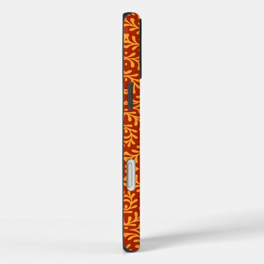 Golden Yellow Leafy Vine Pattern  Case-Mate iPhone Case (Achterkant / Rechts)