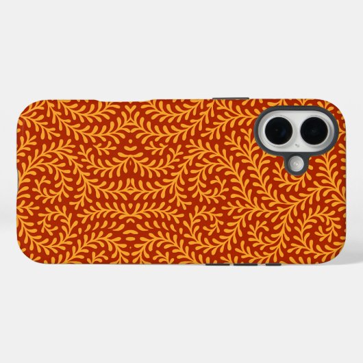 Golden Yellow Leafy Vine Pattern  Case-Mate iPhone Case (Achterkant (horizontaal))