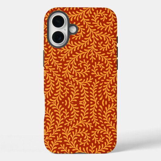 Golden Yellow Leafy Vine Pattern  Case-Mate iPhone Case (Achterkant)