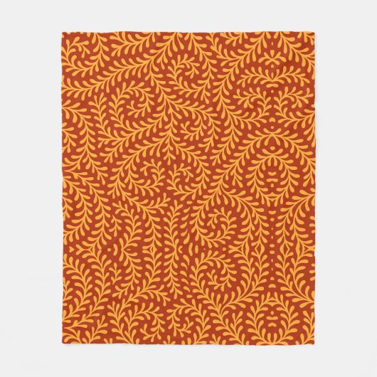 Golden Yellow Leafy Vine Pattern  Fleece Deken (Voorkant)