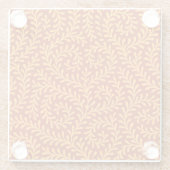 Golden Yellow Leafy Vine Pattern  Glazen Onderzetter (Achterkant)