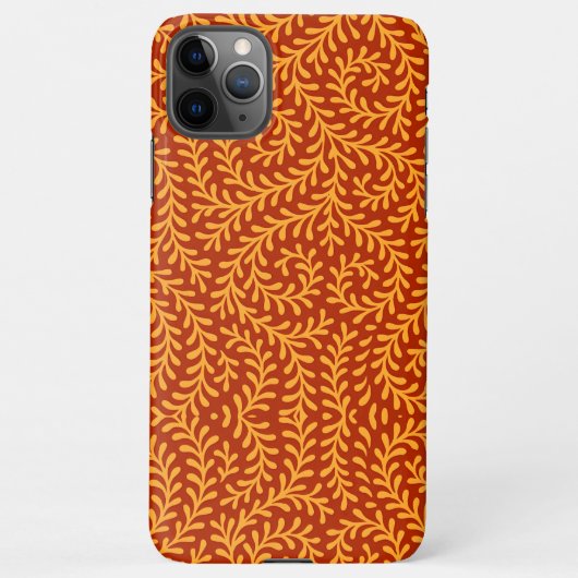 Golden Yellow Leafy Vine Pattern  iPhone Hoesje (Achterkant)