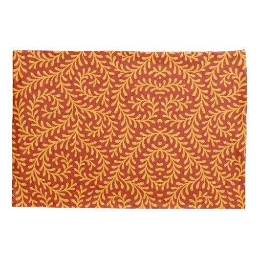 Golden Yellow Leafy Vine Pattern  Kussensloop (Achterkant-Links)