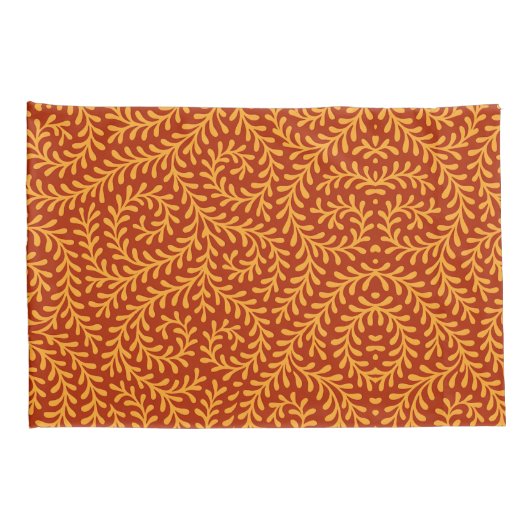 Golden Yellow Leafy Vine Pattern  Kussensloop (Achterkant-Rechts)