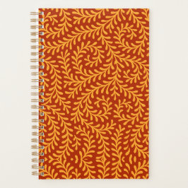 Golden Yellow Leafy Vine Pattern  Planner