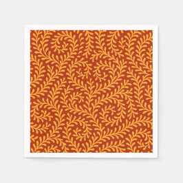 Golden Yellow Leafy Vine Pattern  Servet