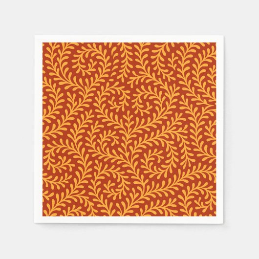 Golden Yellow Leafy Vine Pattern  Servet (Voorkant)