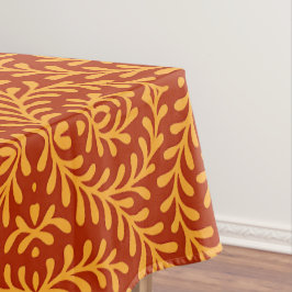 Golden Yellow Leafy Vine Pattern  Tafelkleed