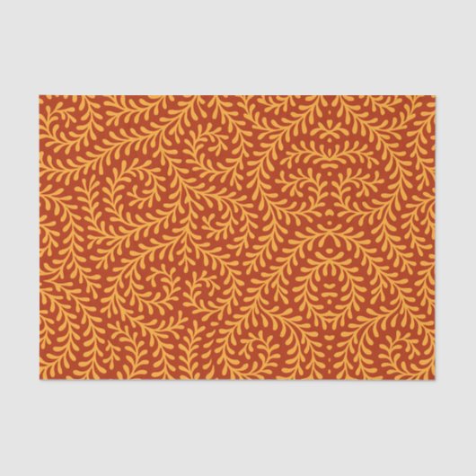 Golden Yellow Leafy Vine Pattern  Tissuepapier (Voorkant)