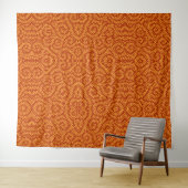 Golden Yellow Leafy Vine Pattern  Wandkleed (In Situ (horizontaal))