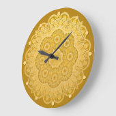 Golden Yellow Mandala Grote Klok (Hoek)