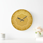 Golden Yellow Mandala Grote Klok (Huis)