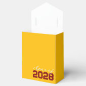 Golden Yellow & Maroon Afstuderen Favor Boxes Bedankdoosjes (Geopend)