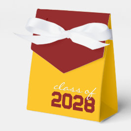 Golden Yellow & Maroon Afstuderen Favor Boxes Bedankdoosjes