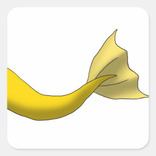 Golden Yellow Mermaid Tail Vierkante Sticker
