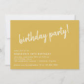 Golden Yellow Modern Casual Elke leeftijd verjaard Kaart (Voorkant)