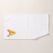 Golden Yellow Monogram on White Bad Handdoek (Handdoek)