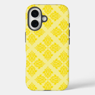 Golden Yellow Moroccan Damask iPhone 16 Hoesje
