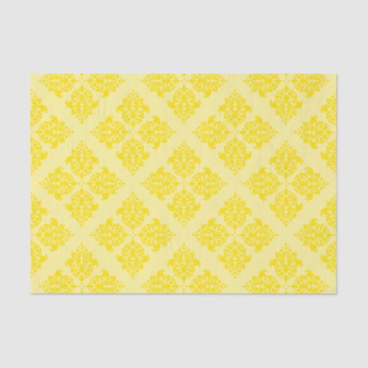 Golden Yellow Moroccan Damask Tissuepapier (Voorkant)