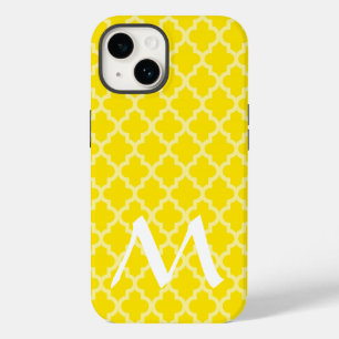 Golden Yellow Moroccan Moods Quatrefoil Case-Mate iPhone 14 Hoesje