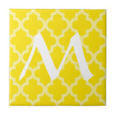 Golden Yellow Moroccan Moods Quatrefoil met Initia Tegeltje (Voorkant)