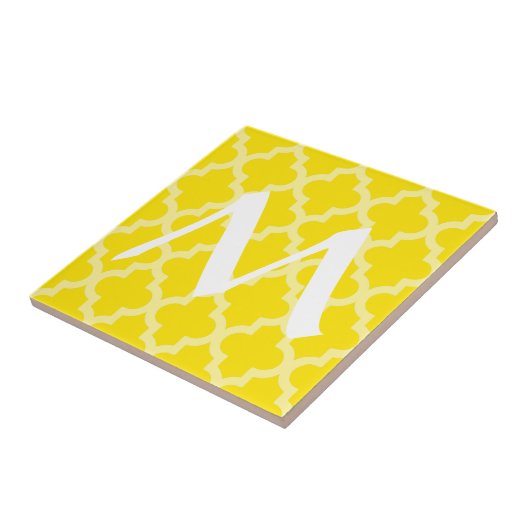 Golden Yellow Moroccan Moods Quatrefoil met Initia Tegeltje (Zijkant)
