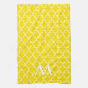 Golden Yellow Moroccan Moods Quatrefoil met Initia Theedoek