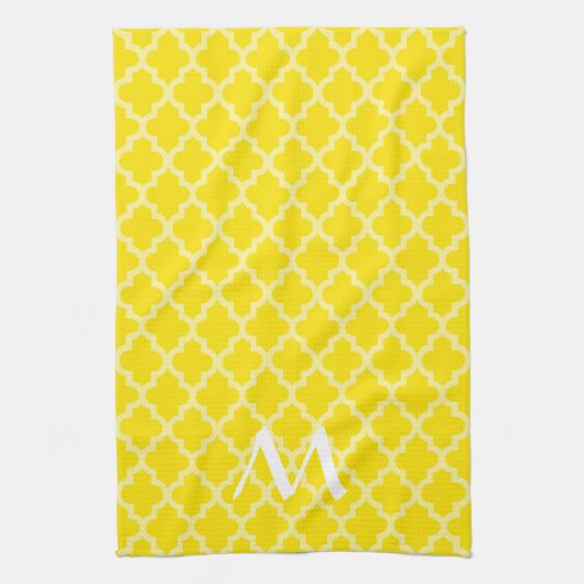 Golden Yellow Moroccan Moods Quatrefoil met Initia Theedoek (Verticaal)
