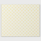 Golden Yellow op witte overlappende cirkels Cadeaupapier (Vlak)