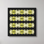 Golden Yellow Ornamental Stripe Seamless Pattern Canvas Afdruk (Voorkant)