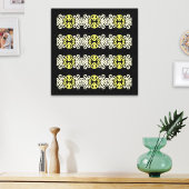 Golden Yellow Ornamental Stripe Seamless Pattern Canvas Afdruk