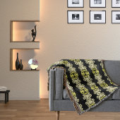 Golden Yellow Ornamental Stripe Seamless Pattern Deken