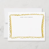 Golden Yellow Painted Scallop persoonlijke naam Notitiekaartje (Voorkant)