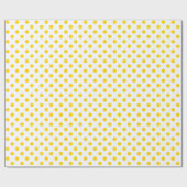 Golden Yellow Polka Dot op White Medium Space Cadeaupapier (Vlak)