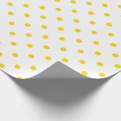 Golden Yellow Polka Dot op witte grote ruimte Cadeaupapier (Hoek)