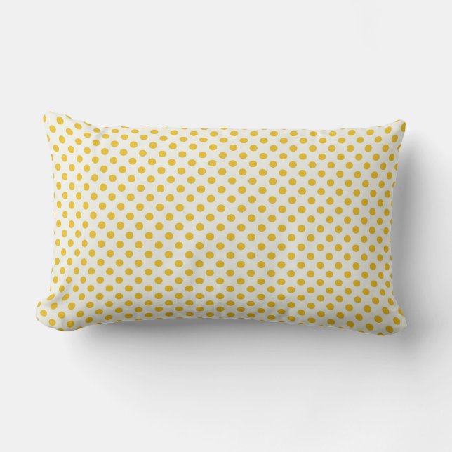 Golden Yellow Polka Dots Kussen (Voorkant)