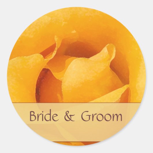 Golden Yellow Rose Bruid & bruidegom Stickers (Voorkant)