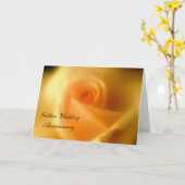 Golden Yellow Rose Golden Wedding Kaart (Gele Bloem)