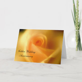Golden Yellow Rose Golden Wedding Kaart