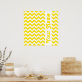 Golden Yellow Safari Chevron met aangepaste tekst Poster (Keuken)