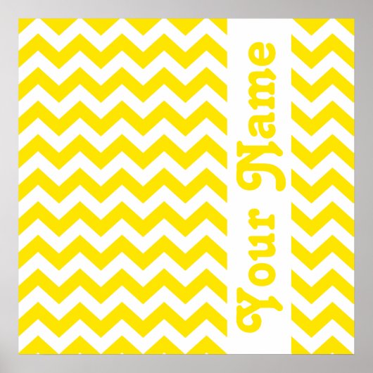 Golden Yellow Safari Chevron met aangepaste tekst Poster (Voorkant)