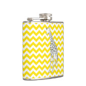 Golden Yellow Safari Chevron met Pop Art Giraffe Heupfles (Rechts)