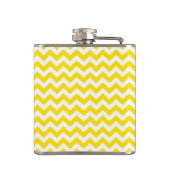 Golden Yellow Safari Chevron met Pop Art Giraffe Heupfles (Achterkant)