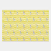 Golden Yellow Safari Chevron met Pop Art Giraffe Inpakpapier Vel (Voorkant 3)
