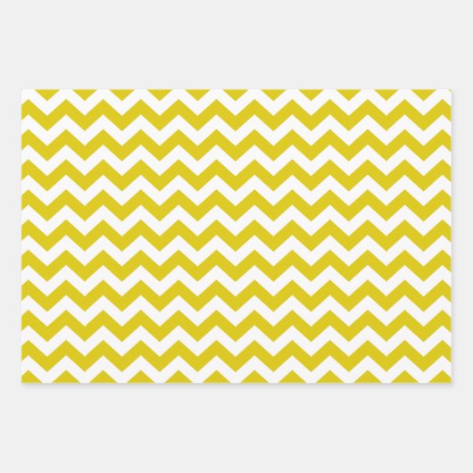 Golden Yellow Safari Chevron met Pop Art Giraffe Inpakpapier Vel (Voorkant 2)