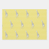 Golden Yellow Safari Chevron met Pop Art Giraffe Inpakpapier Vel (Voorkant)