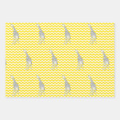 Golden Yellow Safari Chevron met Pop Art Giraffe Inpakpapier Vel (Voorkant)
