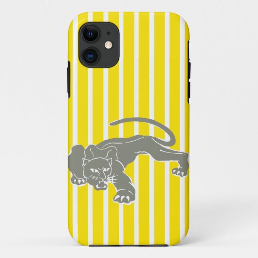 Golden Yellow Safari Stripe met luipaard Case-Mate iPhone Case (Achterkant)